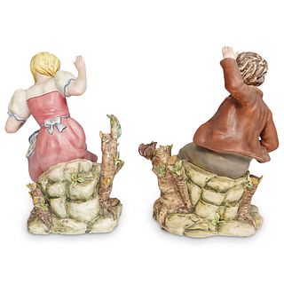 (2 Pc) Italian Nove Signed Cigi Porcelain Figurines