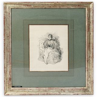 James Whistler (American, 1831-1903) "Needle Work" Lithograph