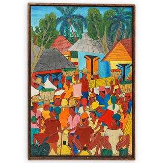 Ossey Dubic (Haitian, 1943) Acrylic Painting