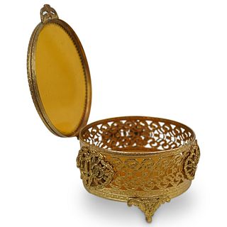 Gilt Bronze & Amber Glass Vanity Box
