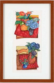 CECILY  DONNELLY, Two Still Lifes with Hydrangeas