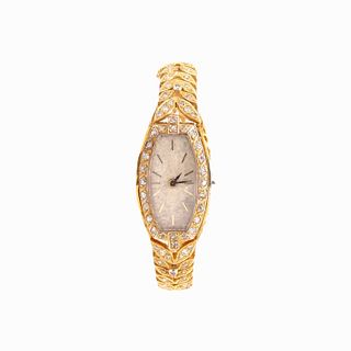 Gold Plated Synethic Diamond Watch