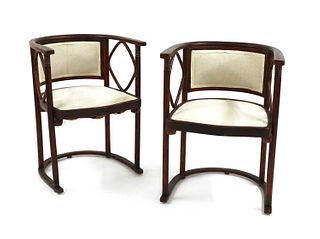 A pair of Viennese Secessionist 'Fledermaus' armchairs,