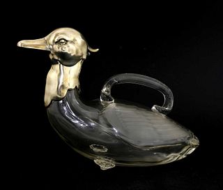 A WMF silver-plated glass decanter,