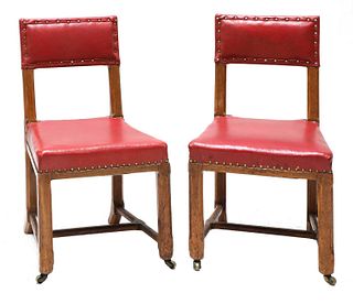 A pair of Reformed Gothic oak side chairs,