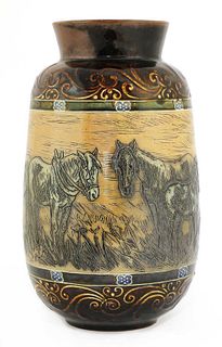 A Doulton Lambeth stoneware vase,
