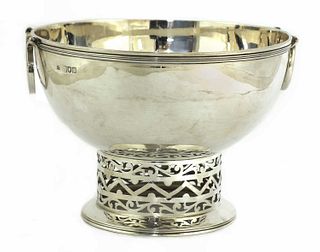 A silver bowl,