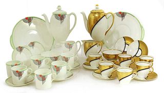 Two Royal Doulton coffee sets: 'De Luxe' and 'Tango',