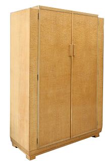 An Art Deco maple wardrobe,