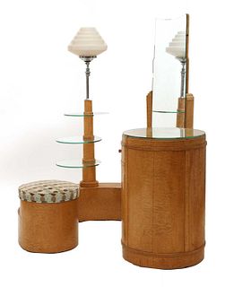 An Art Deco maple dressing table,