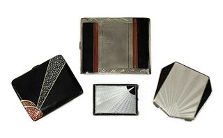 A silver and enamelled cigarette case,