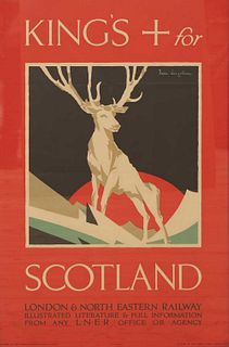 An LNER poster: 'Kings X for Scotland',