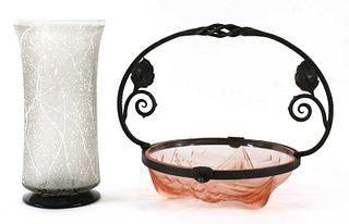 A Daum glass vase,