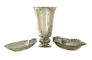 An Art Deco Gallia silver-plated vase,