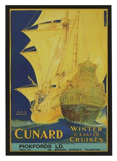Two French Cunard travel posters,
