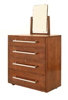 An Art Deco oak dressing chest,