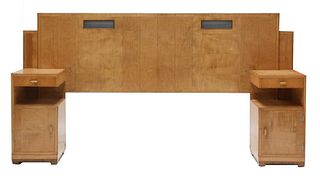 An Art Deco maple bed frame,
