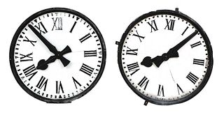 Two clock dials,