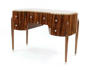 An Art Deco-style 'DK113' Macassar ebony desk,