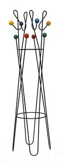 An 'Atomic' wrought iron coat stand,