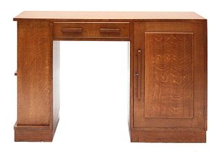 An oak desk,