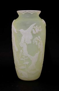 A Kathleen Orme cameo glass vase,