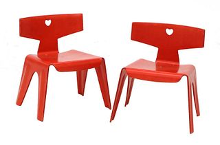 A pair of child's chairs,