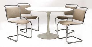 A set of four Pell cantilever chairs,