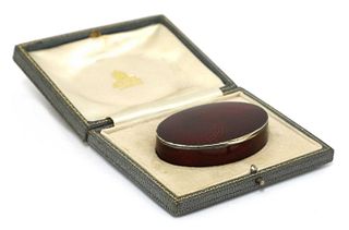 A sterling silver guilloché enamelled snuffbox,