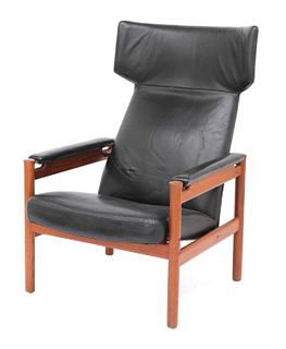A Fritz Hansen 'Model 4365' teak armchair,
