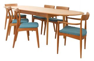 A Danish teak extending dining table,
