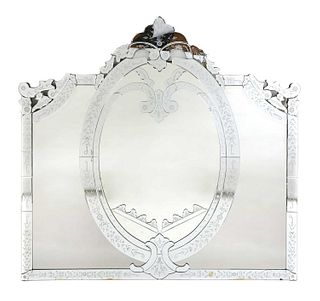 A Venetian style multi-plate glass mirror,