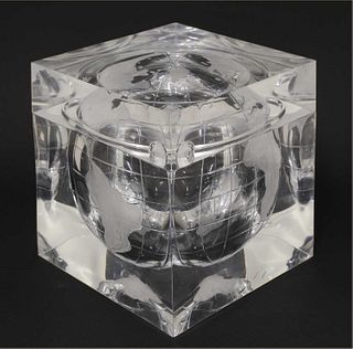A Lucite 'Globe' ice bucket,