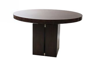 A circular rosewood dining table, §