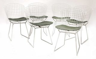 A set of six 'Bertoia' wire chairs,