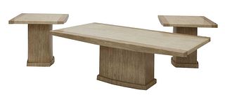 A contemporary suite of three tables,