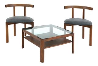 A pair of afrormosia 'T' chairs,