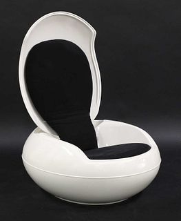 A white lacquered polyurethane 'Garden Egg' chair,