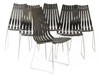 A set of six ebonised 'Scandia' chairs,