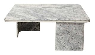 An Italian Carrara marble coffee table,