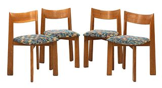 A set of four 'Maria' oak dining chairs,