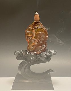 Vintage Chinese Amber Incense burner