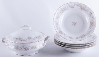 Austrian Porcelain Tureen & Five (5) Bowls