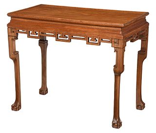 Chinese Style Carved Figured Mahogany Altar Table