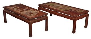 Two Similar Chinese Lacquered Low Tables
