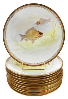 Eleven Royal Doulton Porcelain Fish Plates