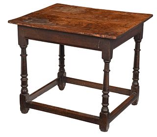 Early British Oak Stretcher Table