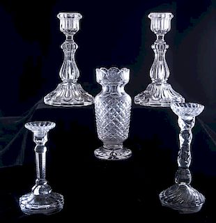 Vintage Glass Candlestick Collection of Five (5)