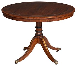 Regency Style Brass Inlaid Rosewood Center Table