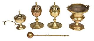 Five Continental Brass Liturgical Objects